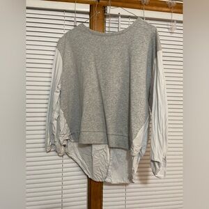 Stylish Gray and White Sweatshirt